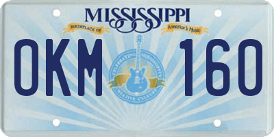 MS license plate OKM160