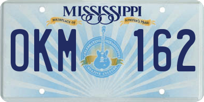 MS license plate OKM162