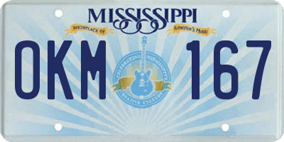 MS license plate OKM167