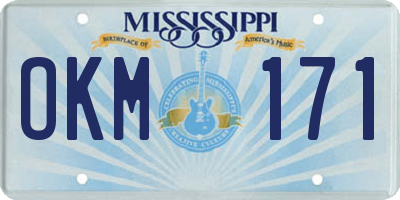 MS license plate OKM171