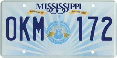 MS license plate OKM172
