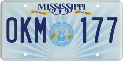 MS license plate OKM177