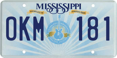 MS license plate OKM181