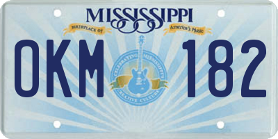 MS license plate OKM182