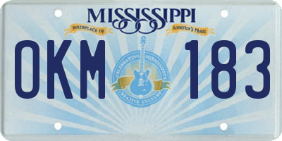 MS license plate OKM183