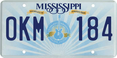 MS license plate OKM184