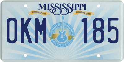 MS license plate OKM185