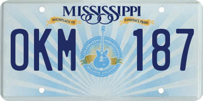 MS license plate OKM187