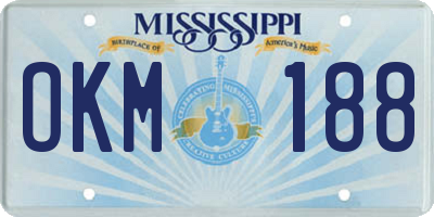 MS license plate OKM188