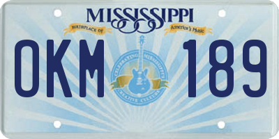 MS license plate OKM189