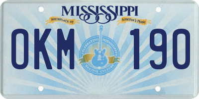 MS license plate OKM190