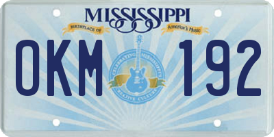 MS license plate OKM192