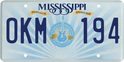 MS license plate OKM194