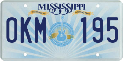 MS license plate OKM195