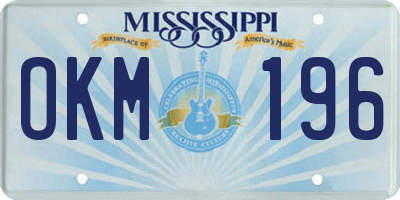 MS license plate OKM196