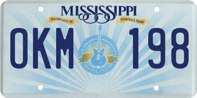 MS license plate OKM198