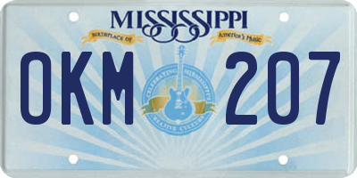 MS license plate OKM207