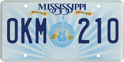MS license plate OKM210
