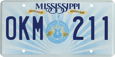 MS license plate OKM211