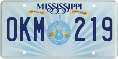 MS license plate OKM219