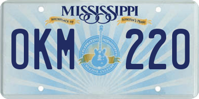 MS license plate OKM220