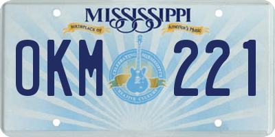 MS license plate OKM221