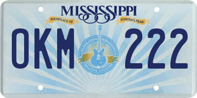 MS license plate OKM222