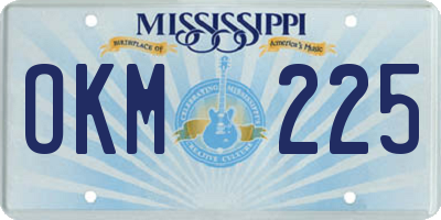 MS license plate OKM225