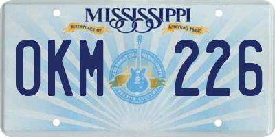MS license plate OKM226