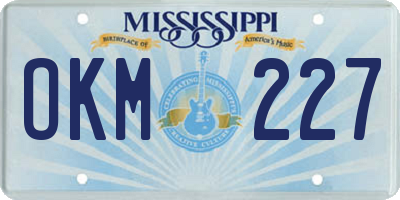 MS license plate OKM227