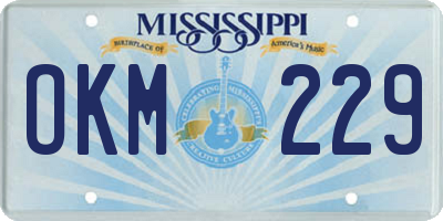MS license plate OKM229