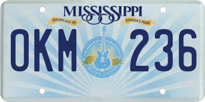 MS license plate OKM236