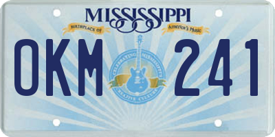 MS license plate OKM241