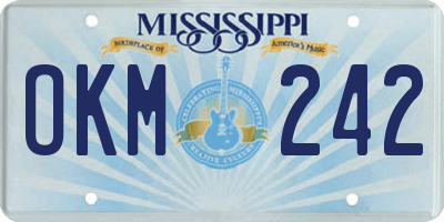 MS license plate OKM242