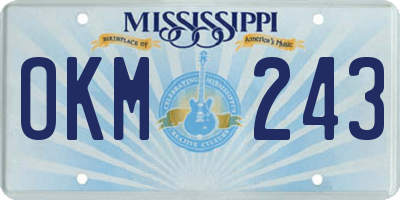 MS license plate OKM243