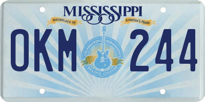MS license plate OKM244