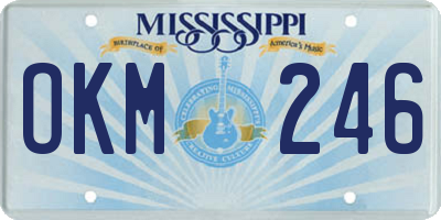 MS license plate OKM246