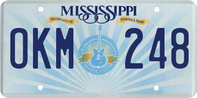 MS license plate OKM248