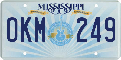 MS license plate OKM249