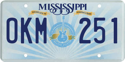 MS license plate OKM251
