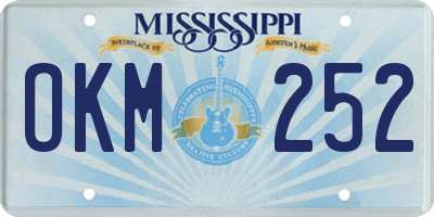MS license plate OKM252