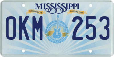 MS license plate OKM253