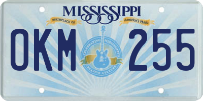 MS license plate OKM255