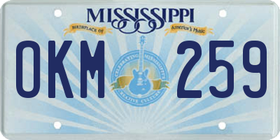 MS license plate OKM259