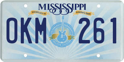 MS license plate OKM261