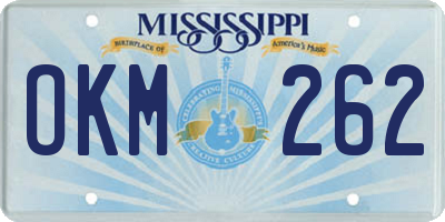 MS license plate OKM262