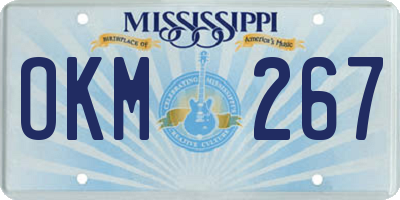 MS license plate OKM267