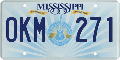 MS license plate OKM271
