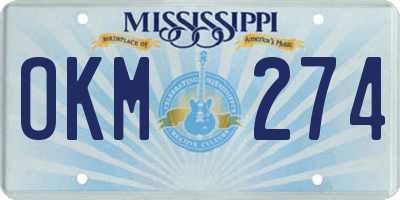 MS license plate OKM274