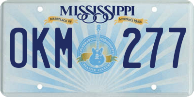 MS license plate OKM277